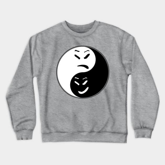 Happy Sad Yin Yang Crewneck Sweatshirt by designs-by-ann